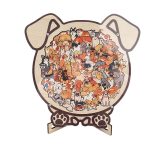 A wooden puzzle with a cat shape and irregular animal pieces, designed for adults and comes with a frame. This decorative and entertaining piece is perfect for a promotional gift.
